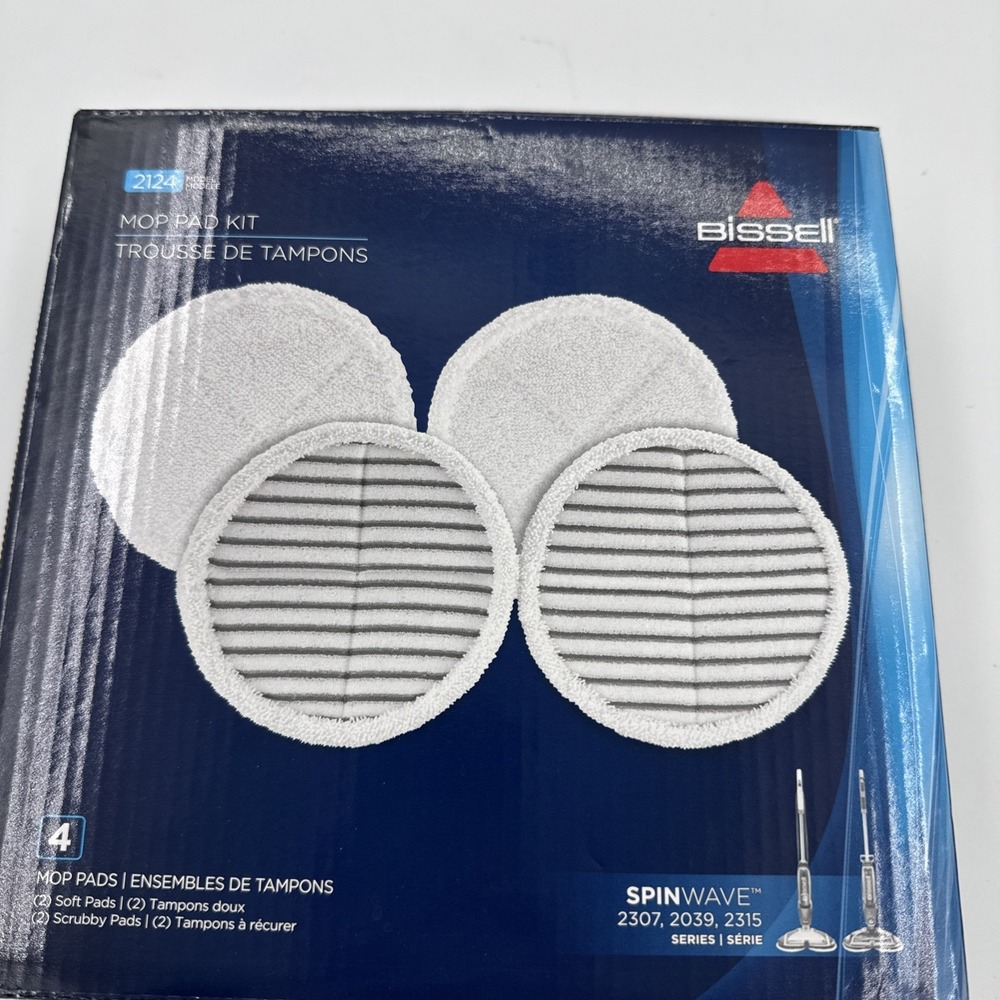 Bissell 2124 Spinwave Mop Pad Kit Replacement Pads  (4 Total Pads)